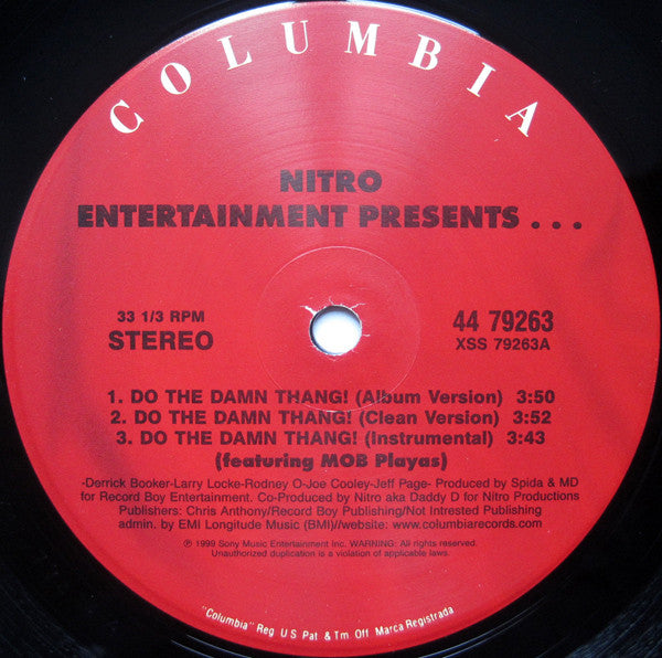 Mr. Nitro : Do The Damn Thang! / Hennessey (Remix) (12")