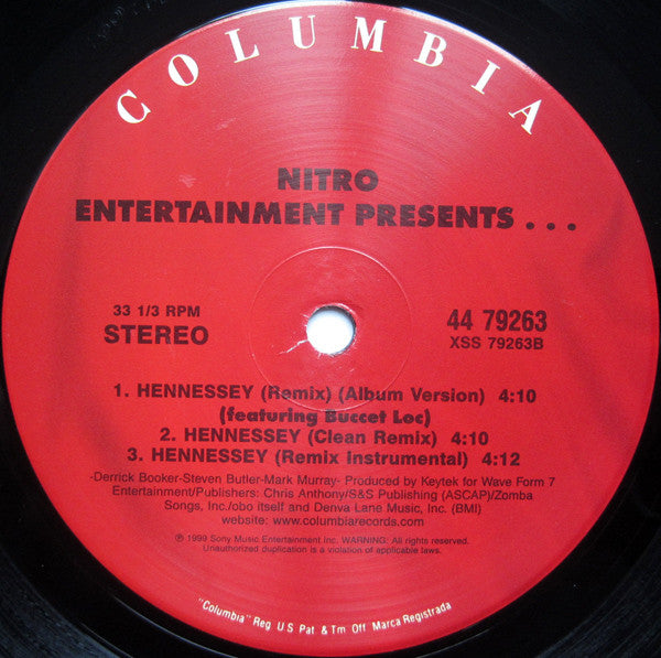 Mr. Nitro : Do The Damn Thang! / Hennessey (Remix) (12")