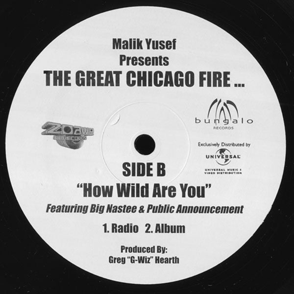 Malik Yusef : Malik Yousef Presents The Great Chicago Fire ... (12", Promo)
