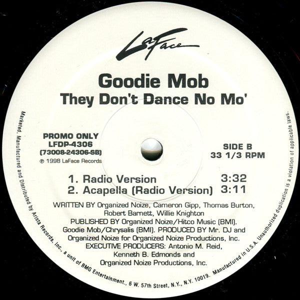 Goodie Mob : They Don't Dance No Mo' (12", Promo)
