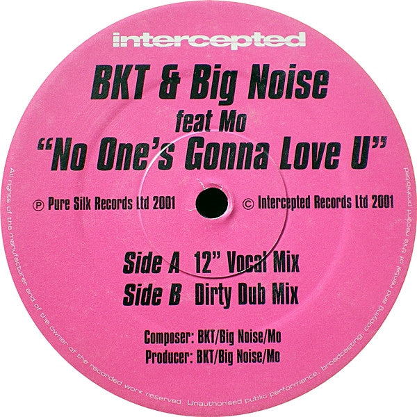 BKT & Big Noise (6) Feat Mo (5) : No One's Gonna Love U (12")