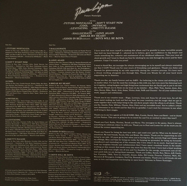 Dua Lipa : Future Nostalgia (LP, Album, Ltd, Pin)