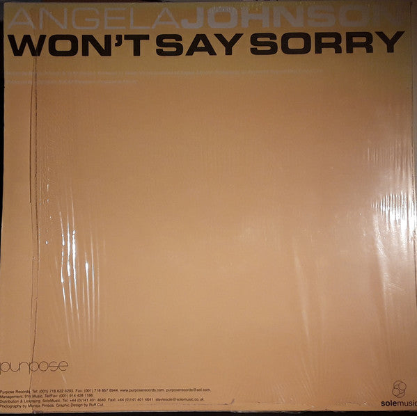 Angela Johnson : Won't Say Sorry (12")