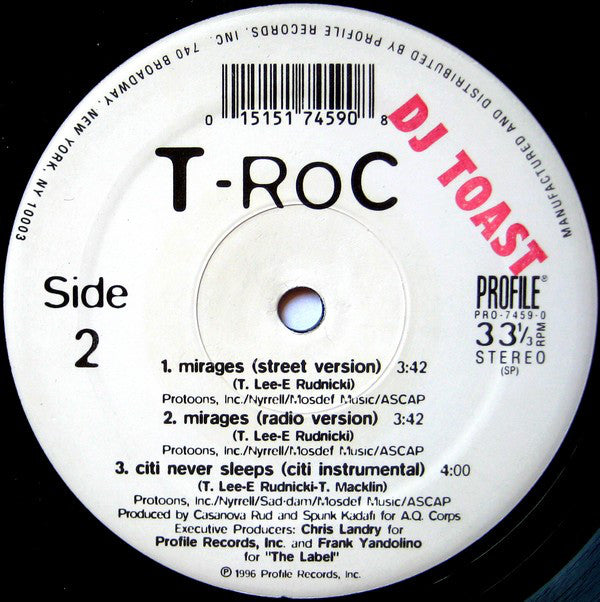 T-Roc (2) : Citi Never Sleeps / Mirages (12")