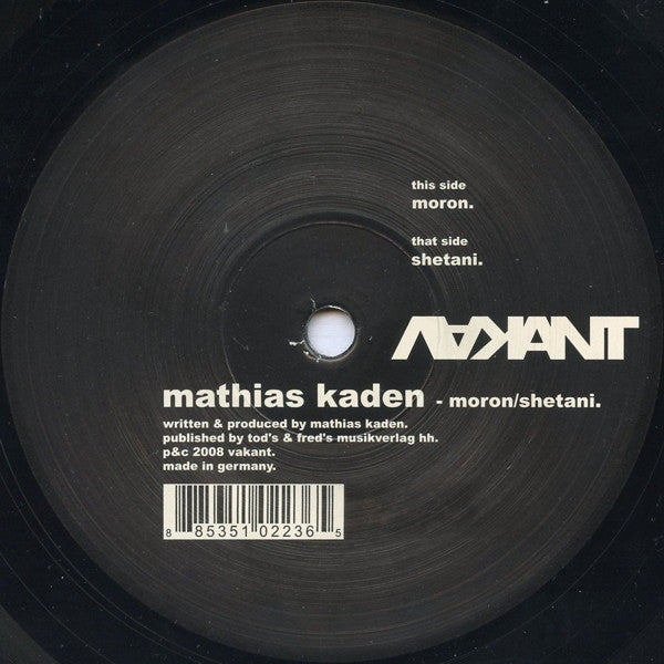 Mathias Kaden : Moron / Shetani (12")