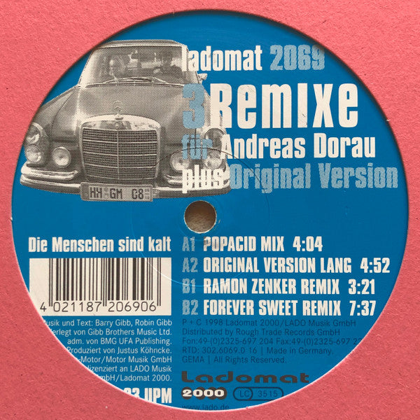 Andreas Dorau : 3 Remixe Für Andreas Dorau Plus Original Version 'Die Menschen Sind Kalt' (12")