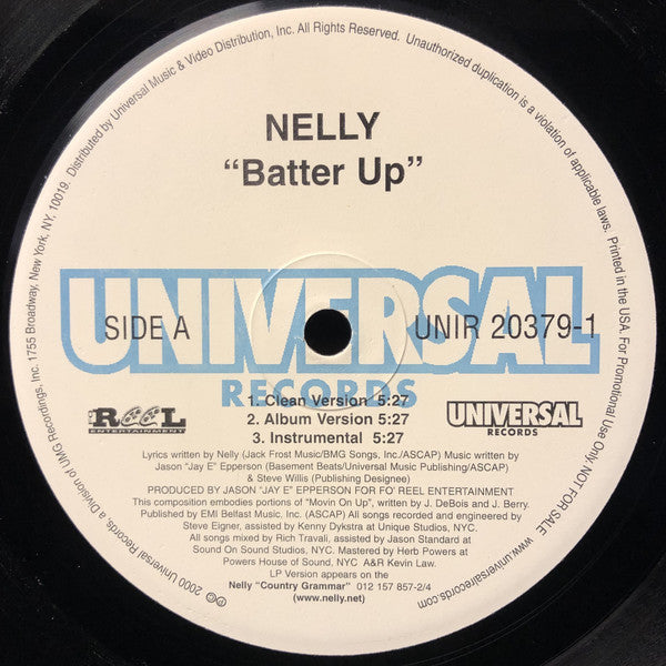 Nelly : Batter Up (12", Promo)