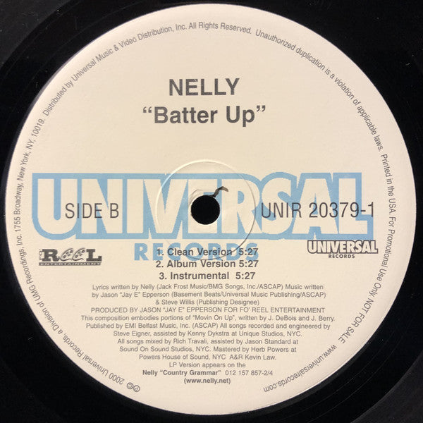Nelly : Batter Up (12", Promo)