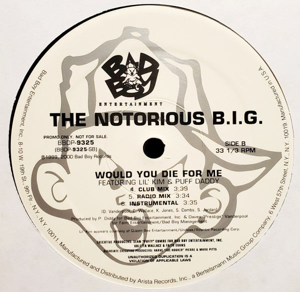 Notorious B.I.G. : Biggie / Would You Die For Me (12", Promo)
