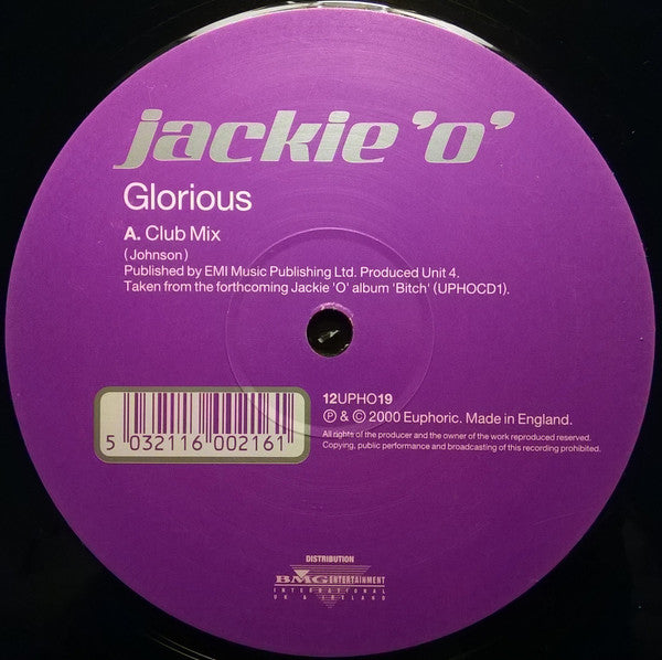Jackie 'O' : Glorious / Wonderwall 2000 (12")