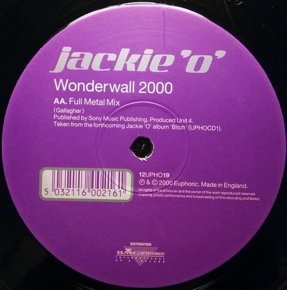 Jackie 'O' : Glorious / Wonderwall 2000 (12")