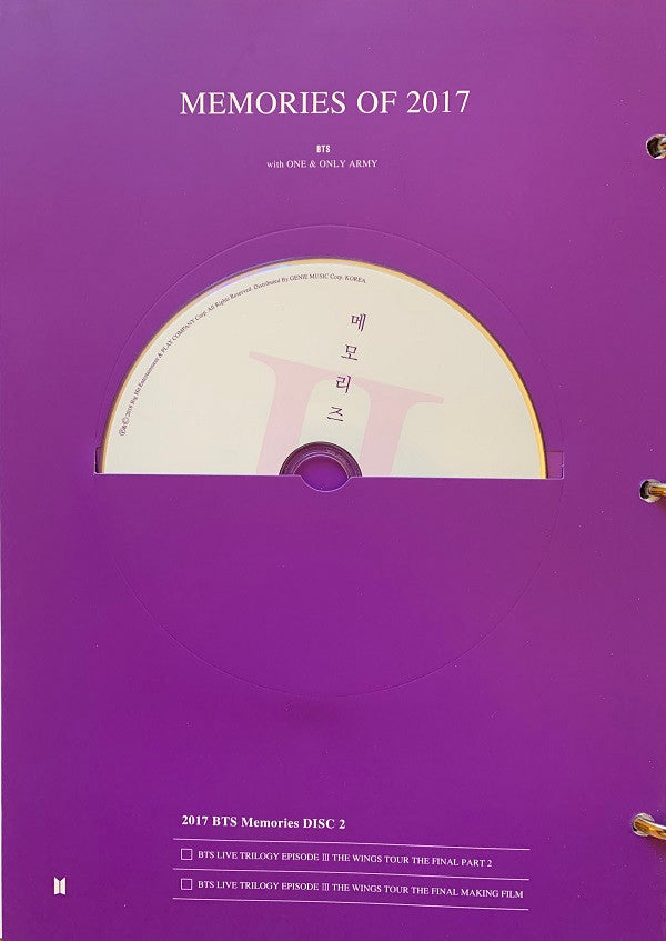 BTS (4) : Memories Of 2017 (5xDVD-V)