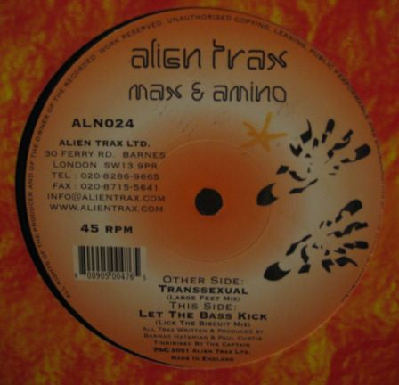 Max & Amino : Transsexual / Let The Bass Kick (12")