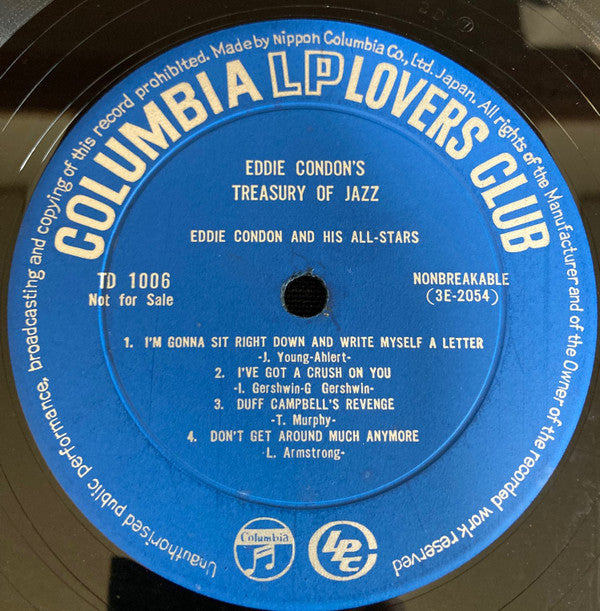 Eddie Condon And His All-Stars : Eddie Condon's Treasury Of Jazz (10")