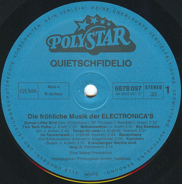 De Electronica's : Quietschfidelio (LP)