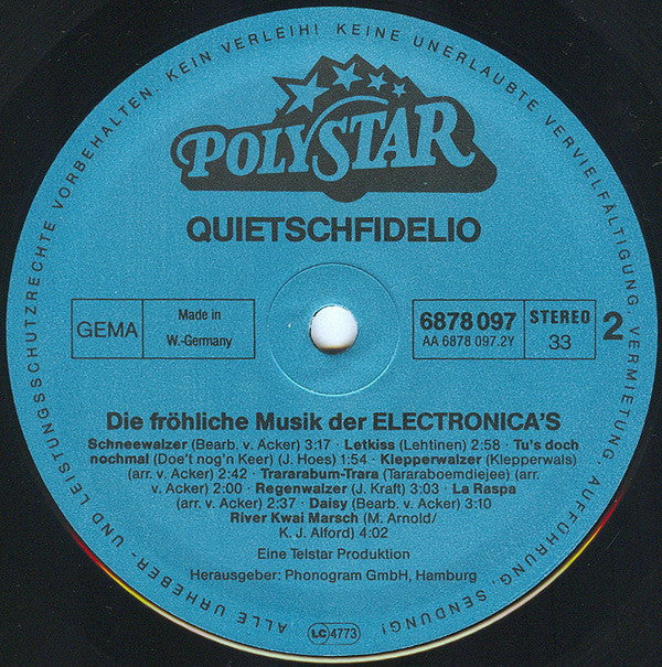 De Electronica's : Quietschfidelio (LP)
