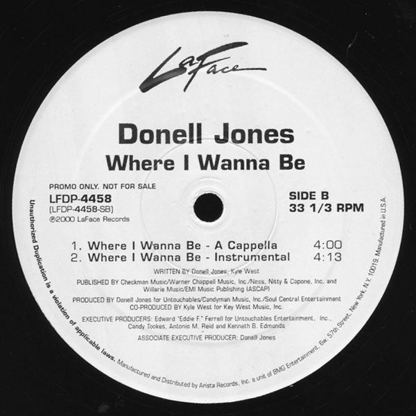 Donell Jones : Where I Wanna Be / This Luv (12", Promo)