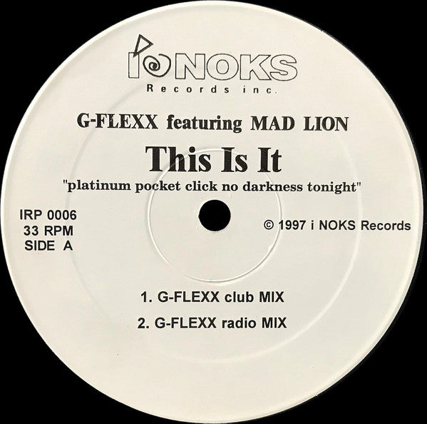 MIX MASTER G-Flexx feat. Mad Lion : This Is It "platinum pocket click no darkness tonight" (12", Single, Promo)