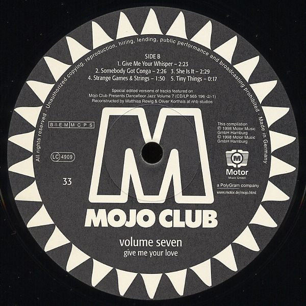 Various : Mojo Club Presents Dancefloor Jazz Vol. 7 - Give Me Your Love (12", Ltd, Promo, S/Edition)