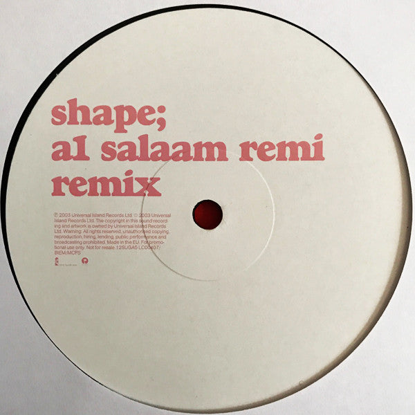 Sugababes : Shape (12", Promo)