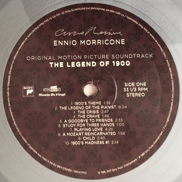 Ennio Morricone : The Legend Of 1900 (Original Motion Picture Soundtrack)  (LP, Album, Ltd, Num, RE, Sol)