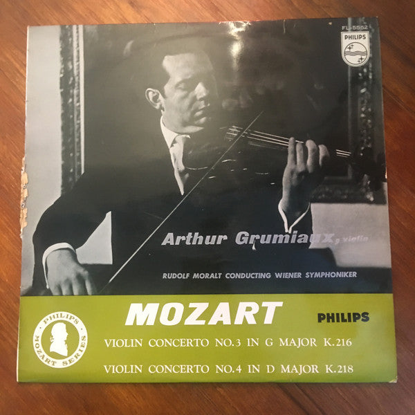 Wolfgang Amadeus Mozart â€?Arthur Grumiaux, Rudolf Moralt, Wiener Symphoniker : Violin Concerto No.3 In G Major K.216 / Violin Concerto No.4 In D Major K.218 (LP, Mono)