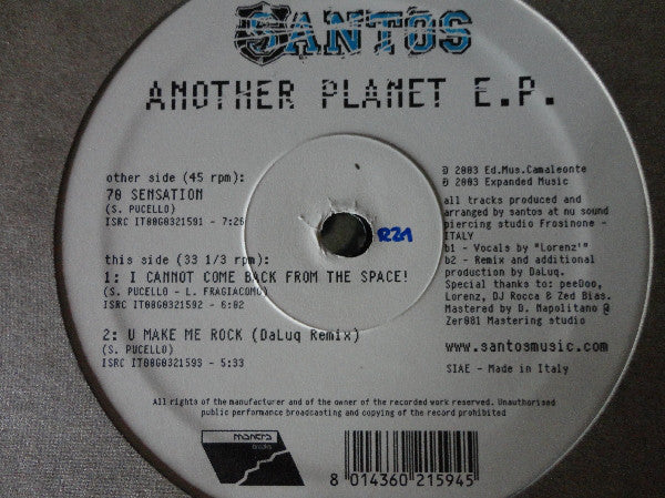 Santos : Another Planet EP (12", EP)