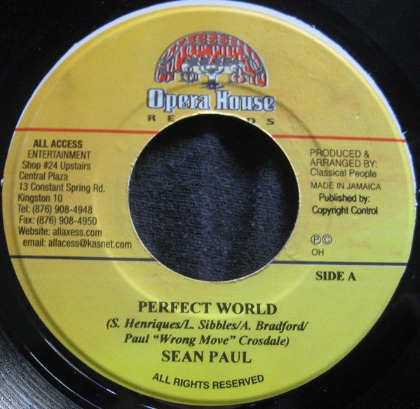 Sean Paul : Perfect World (7")