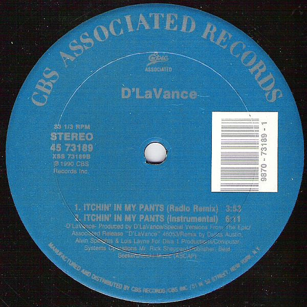 D'LaVance : Itchin' In My Pants (12")