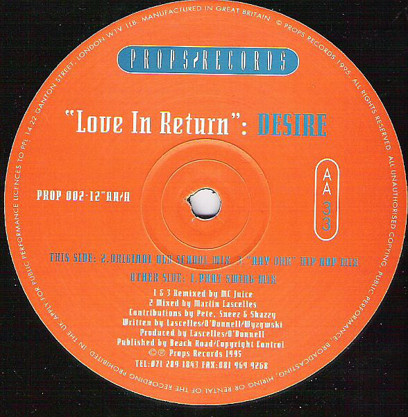 Desire : Love In Return (12")