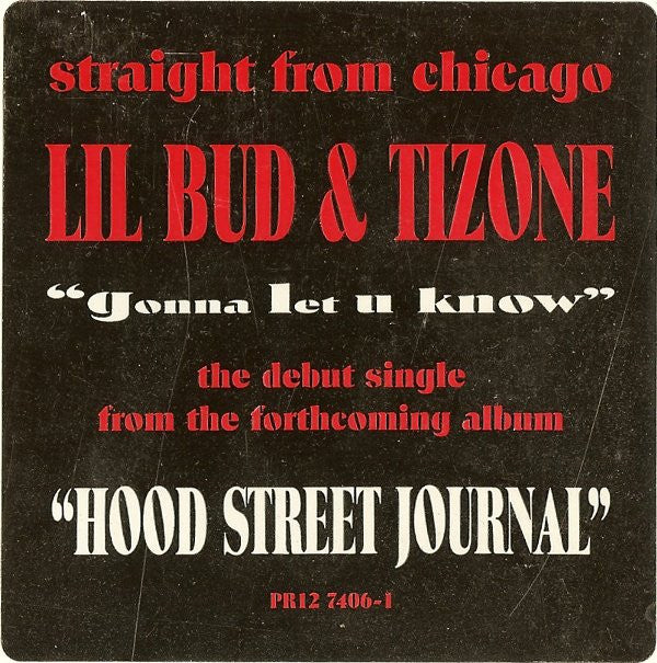 Lil Bud & Tizone : Gonna Let U Know (12", Promo)