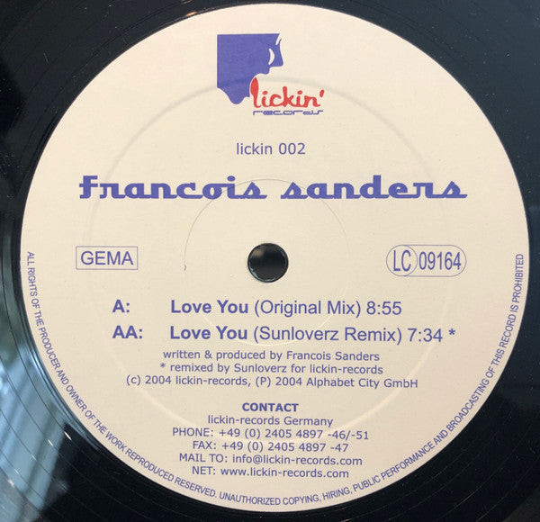 Francois Sanders : Love You (12")