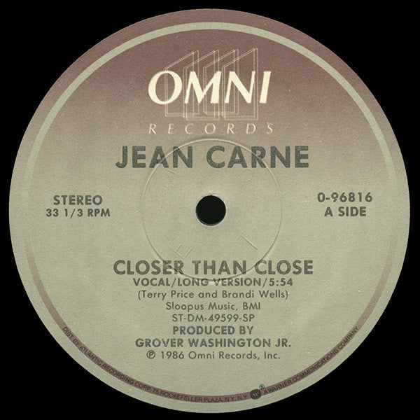 Jean Carn : Closer Than Close (12")