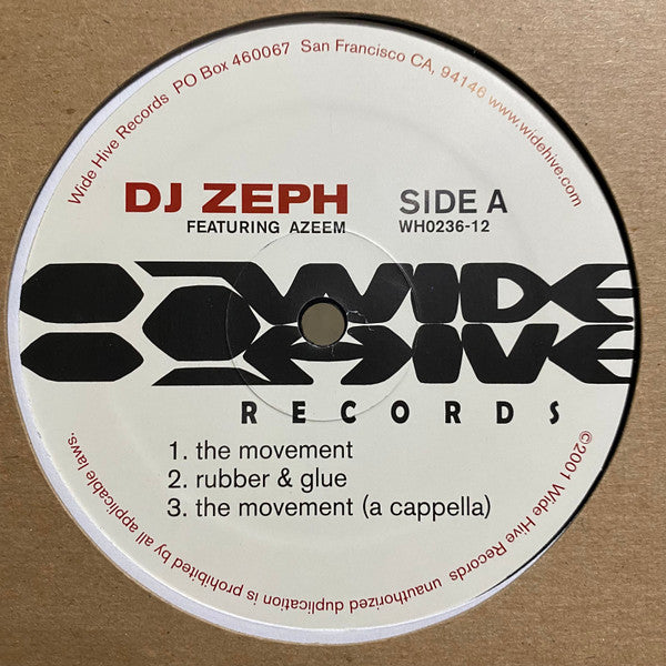DJ Zeph Featuring Azeem (2) : The Movement / Rubber & Glue / Bronx Zulu (12")