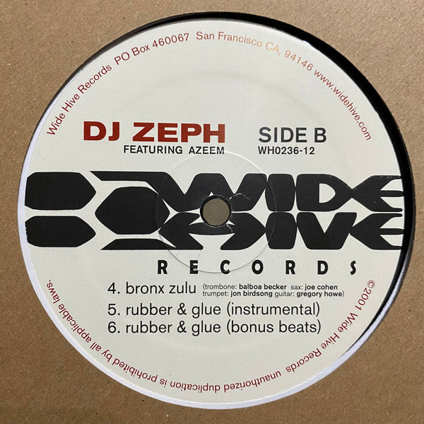 DJ Zeph Featuring Azeem (2) : The Movement / Rubber & Glue / Bronx Zulu (12")