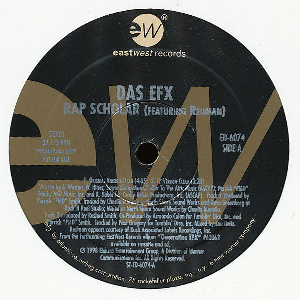 Das EFX : Rap Scholar (12", Promo)