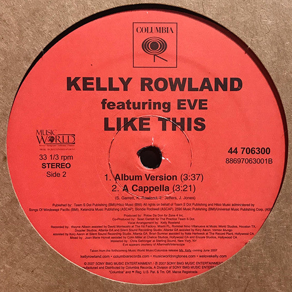Kelly Rowland Featuring Eve (2) : Like This (12")