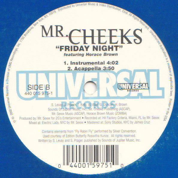 Mr. Cheeks : Friday Night (12", Single)