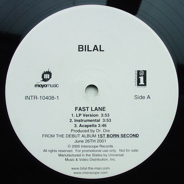 Bilal : Fast Lane (12", Promo)