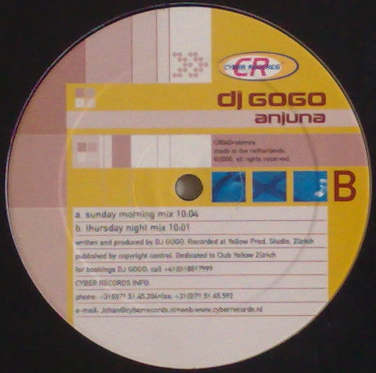DJ Gogo : Anjuna (12")