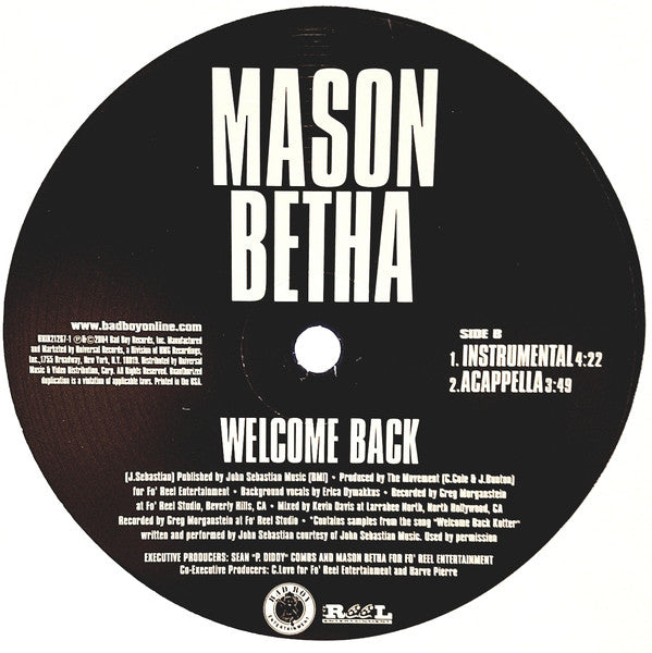 Mason Betha : Welcome Back (12")