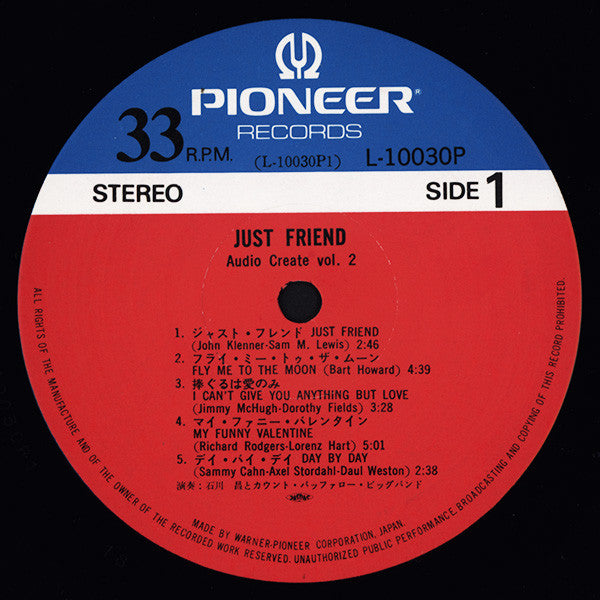 Akira Ishikawa & Count Buffaloes / P. S. C. All Star Rockband : Audio Create Vol.2 - Just Friends (LP, Album)