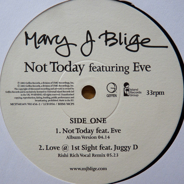 Mary J. Blige : Not Today (12")
