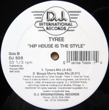 Tyree Cooper : Hip House Is The Style (12")