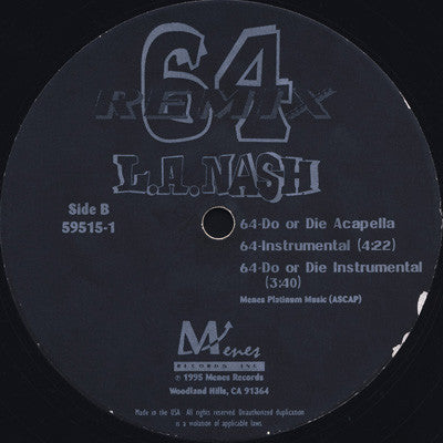 L.A. Nash : 64 (Remix) (12")