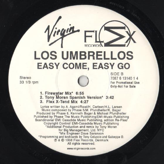 Los Umbrellos : Easy Come, Easy Go (12", Promo)