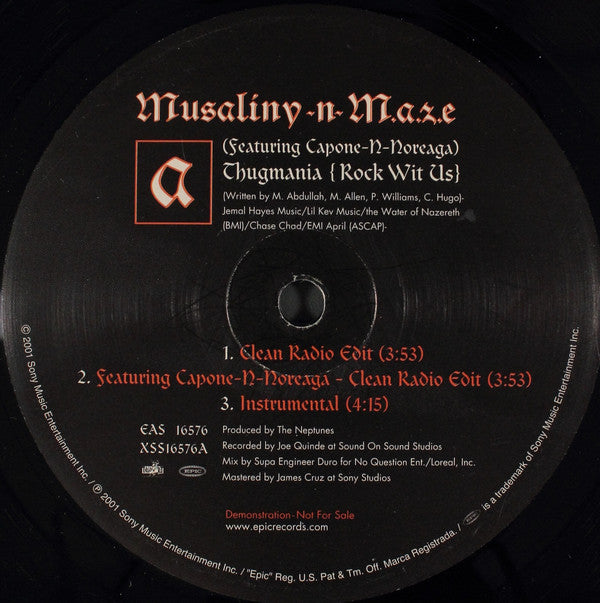 Musaliny-N-Maze : Thugmania (Rock Wit Us) (12", Single, Promo)