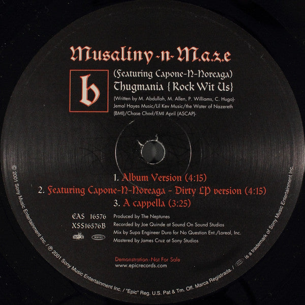 Musaliny-N-Maze : Thugmania (Rock Wit Us) (12", Single, Promo)