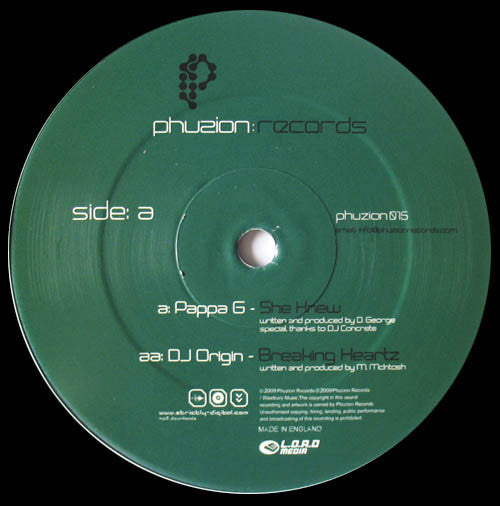 Pappa-G / DJ Origin : She Knew / Breaking Heartz (12")
