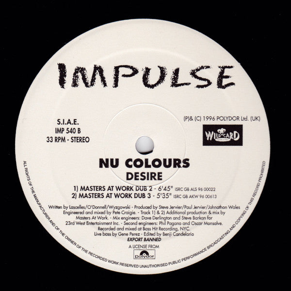 Nu Colours : Desire (The House Mixes) (2x12")